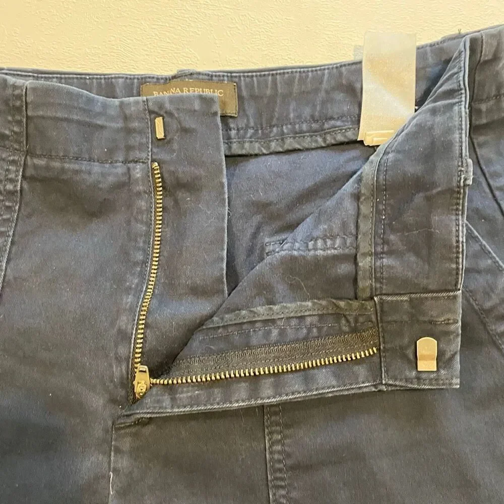 Banana Republic Authentic Chino Shorts Women Size 6 Navy Blue Casual Shorts - Picture 7 of 8